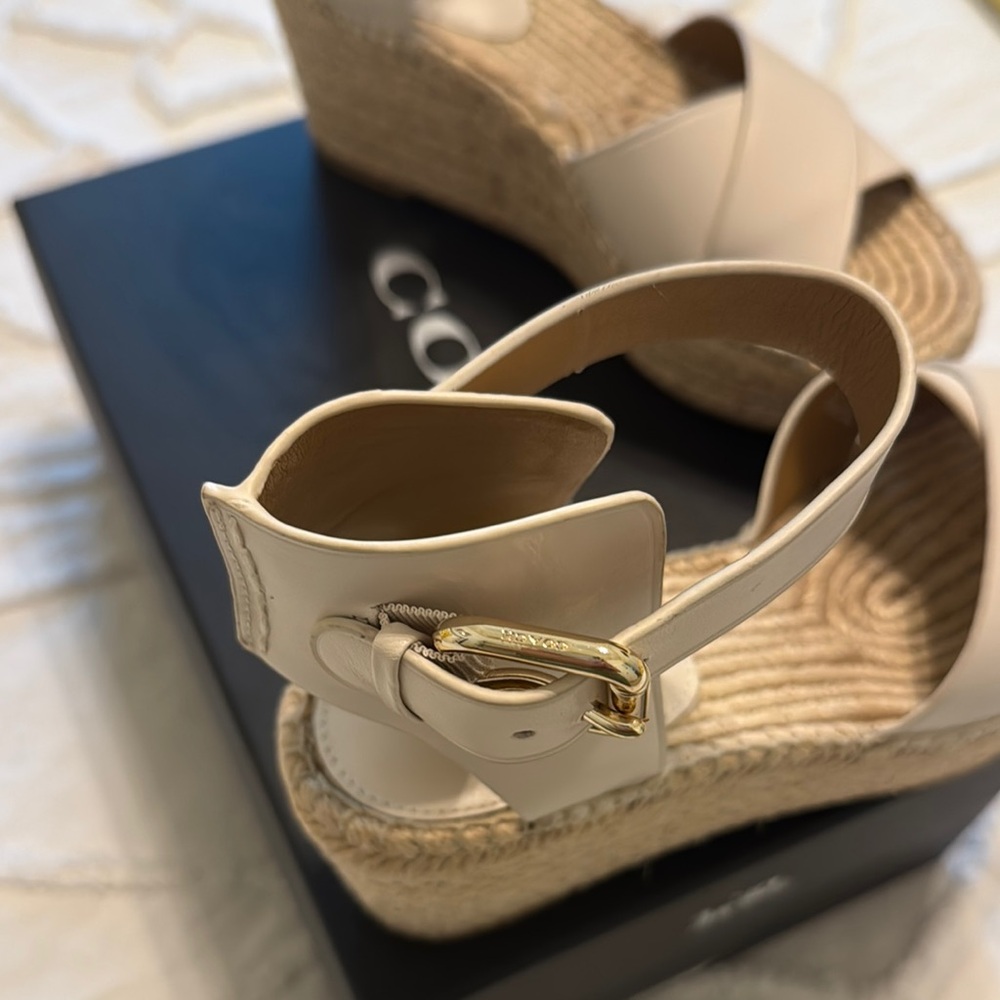 Coach Cream Wedges with Wide Straps - Picture 6 of 6